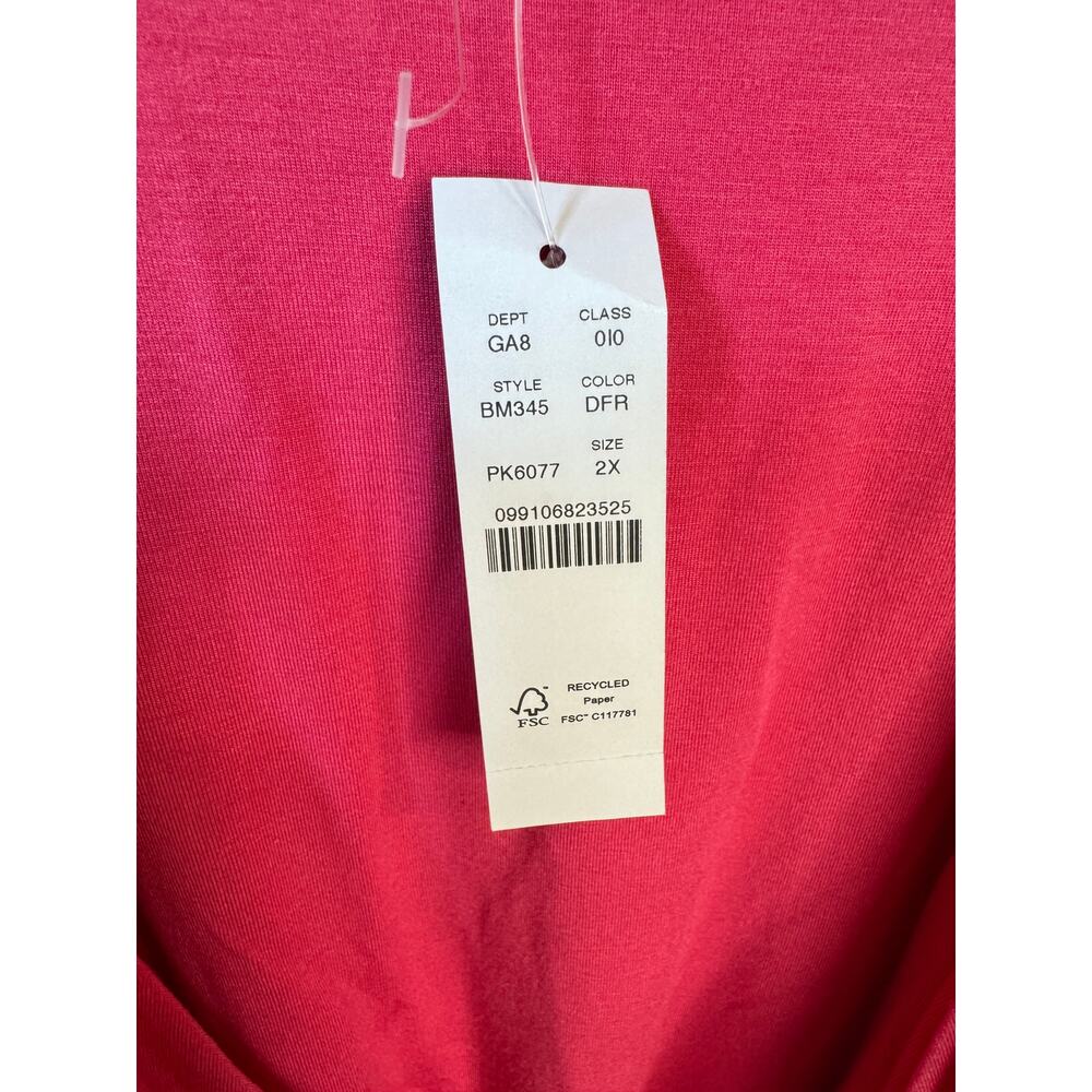 J. CREW NWT FormKnit Pink Long Sleeve Wrap Top w/ Velvet Tie Belt Sz 2X Holidays - Picture 12 of 14